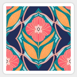 Vintage floral tile pattern Sticker
